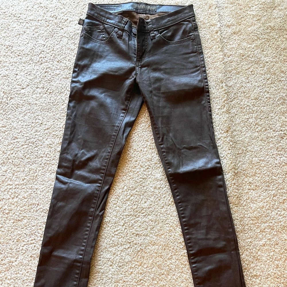 Rock & Republic Brown Faux Leather Pants